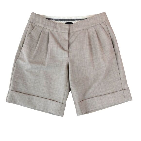 Express Design Studio Editor Shorts Size 0 Tan Cream Career Trouser Cuffed - Picture 2 of 9